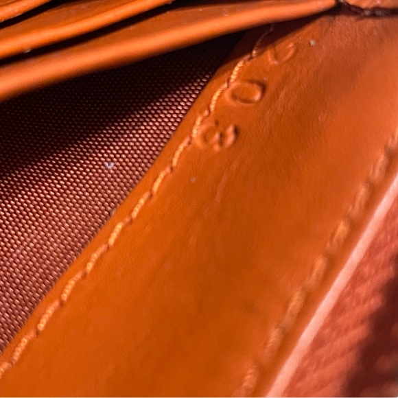 Prada Saffiano Long Continental Zip Wallet Orange Leather Gold Logo - Picture 9 of 13